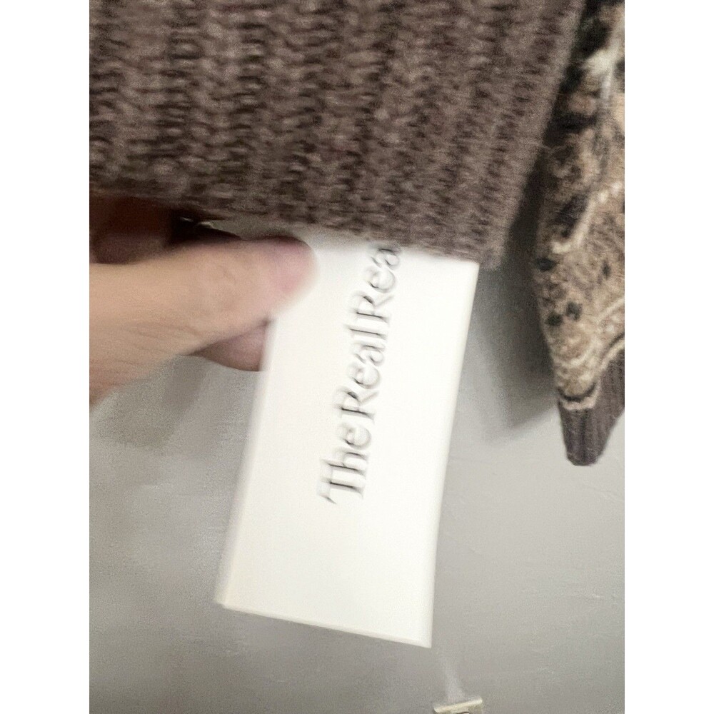 SEA NEW YORK Brown 100% Wool Fair Isle Knit Long Sleeve Sweater Finja sz Small - Picture 6 of 11